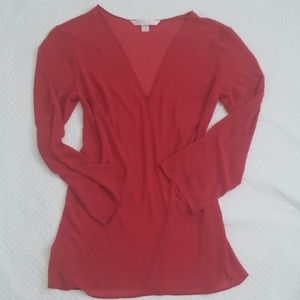 Victoria's Secret swimsuit coverup sheer red LS L